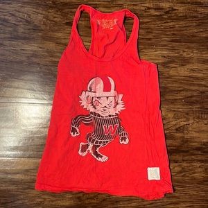 Red vintage Wisconsin badgers football tank